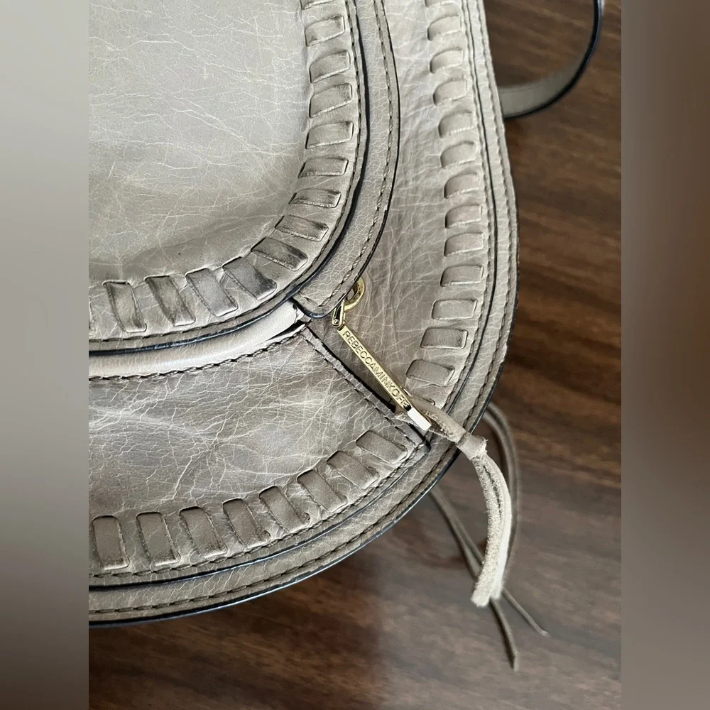 Rebecca Minkoff Distressed Leather, 'Vanity Saddle' in Mushroom, Crossbody Bag - Picture 10 of 14